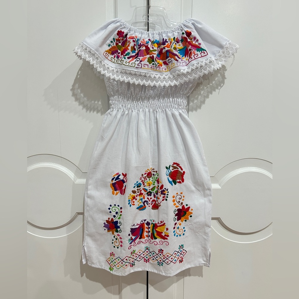 Tenango Mexican Girl Dress with hand Embroidered.